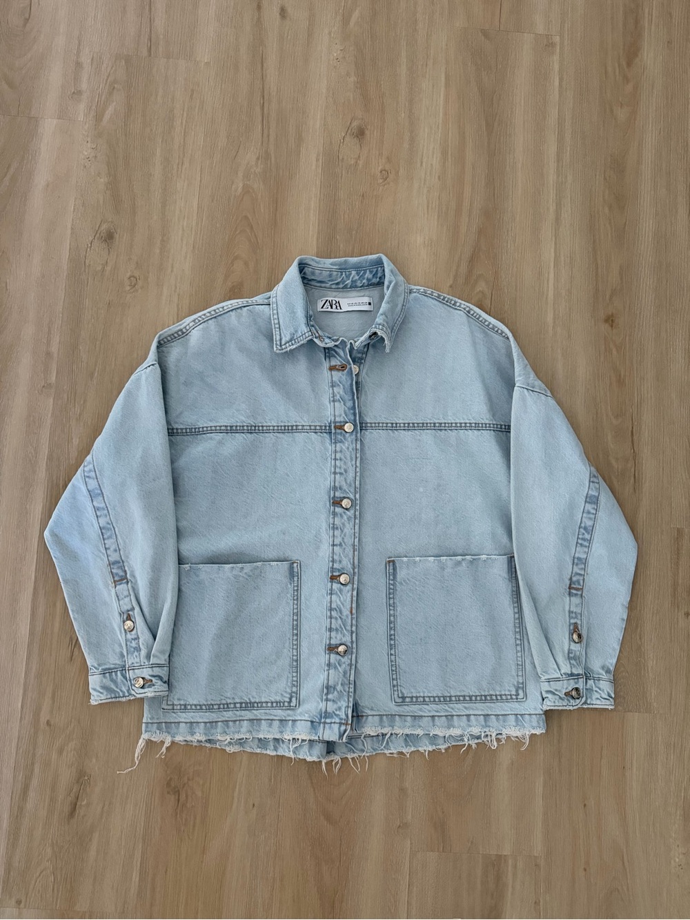 Zara Light Blue Denim Jacket, Size XS Men